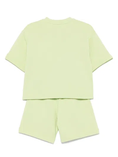 Il Gufo Cotton Shorts Set In Green