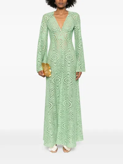 Moos Studio Lace Maxi Dress In Green