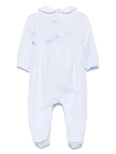 Little Bear Logo-embroidered Pajamas In Blue