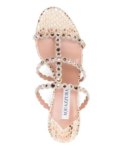 Aquazzura Crystal-embellished Tequila Sandals 50 In White