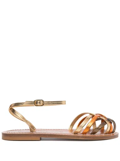 Kjacques K.jacques Demetria Metallic Sandals Shoes In Gold