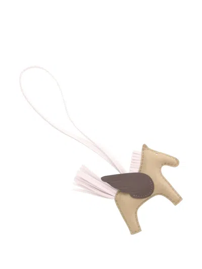 Pre-owned Hermes 2023 Rodeo Pegasus Pm Bag Charm In Neutrals