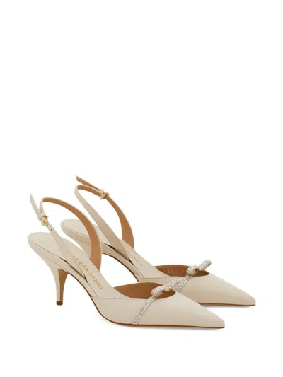 Ferragamo 70mm Leather Pumps In Neutrals