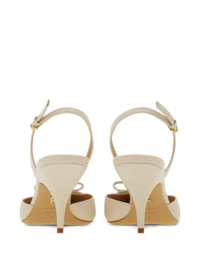 Ferragamo 70mm Leather Pumps In Neutrals
