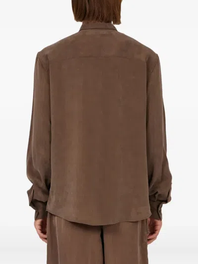 Ferragamo Long-sleeved Shirt In Brown