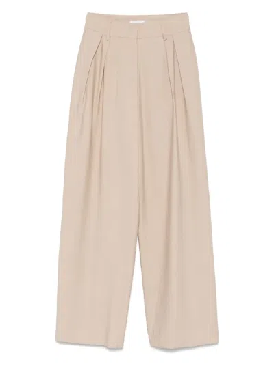 Cenere Pleat-detailed Trousers In Neutrals