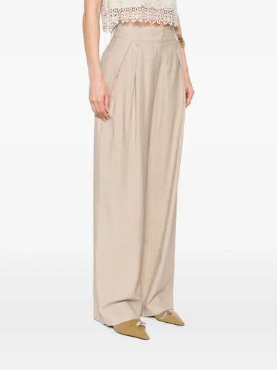 Cenere Pleat-detailed Trousers In Neutrals