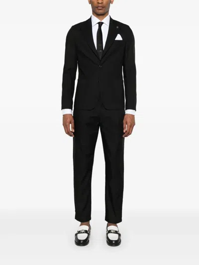 Daniele Alessandrini Black Single Breasted Suit In Black
