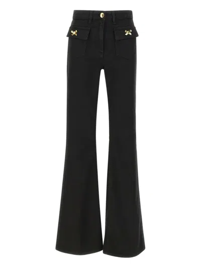 Elisabetta Franchi Jewelled Bows Trousers In Black