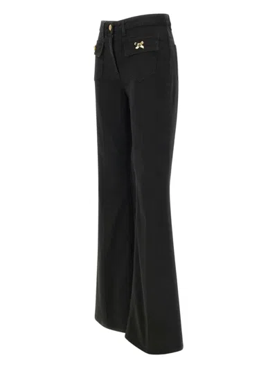 Elisabetta Franchi Jewelled Bows Trousers In Black