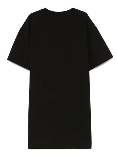 Moschino Jeans Peg-patch Midi Dress In Black
