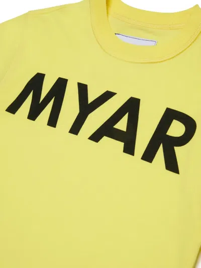 Myar T-shirt In Cotone Deadstock Con Logo  In Yellow