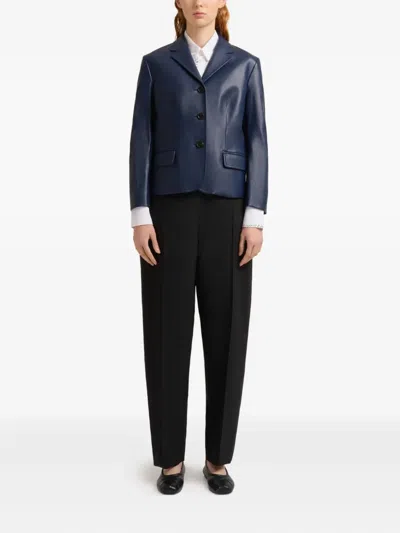 Marni Brushed Wool-blend Felt Blazer In Blue