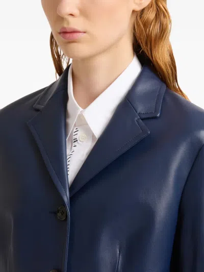 Marni Brushed Wool-blend Felt Blazer In Blue
