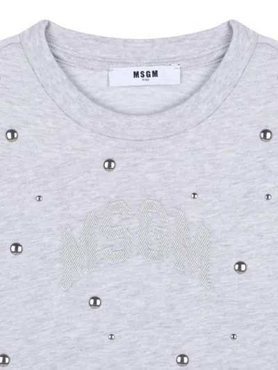 Msgm Cotton T-shirt In Grey