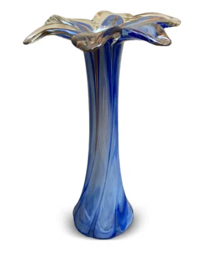 Les-ottomans Glass Candlestick Holder (30cm) In Blue