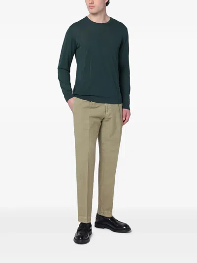 Roberto Collina Merino Wool Crewneck Sweater In Green