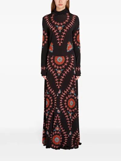 Giambattista Valli Silk Road Maxi Dress In Red