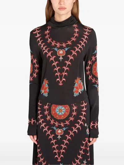 Giambattista Valli Silk Road Maxi Dress In Red