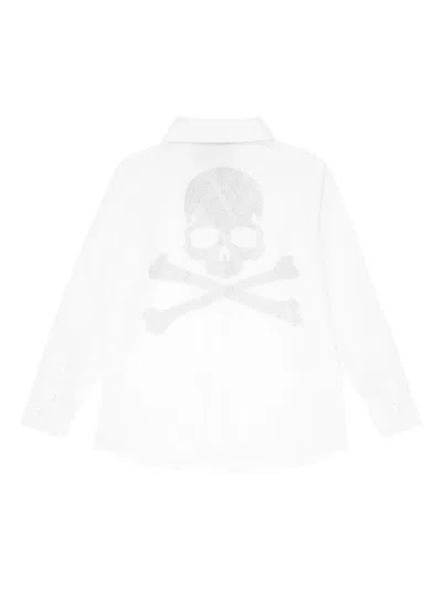 Philipp Plein Skull & Bones Shirt In White