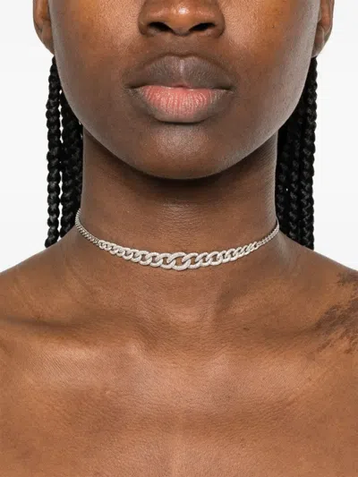 Shay 18k White Gold Chain Diamond Necklace In Silver