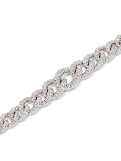 Shay 18k White Gold Chain Diamond Necklace In Silver