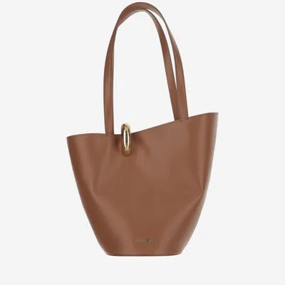 Jacquemus Le Bambola Moyen Leather Shoulder Bag In Brown