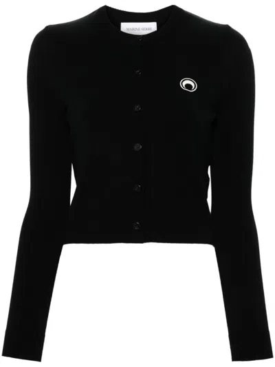 Marine Serre Core Knit Cardigan In Black