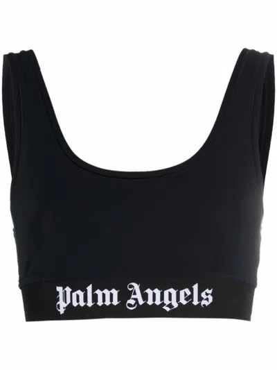 Palm Angels Black Classic Logo Sport Bra In Black