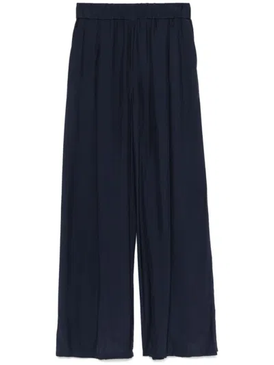 Patrizia Pepe Navy Blue Trousers In Polyester In Navy Blue