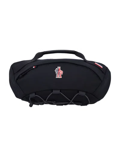 Moncler Belt Bag With Handle And Zipped Pockets In Black