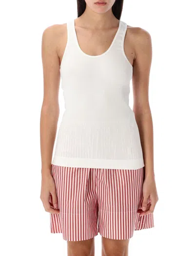By Malene Birger Ribbed Scoop Neck Sleeveless Tank In White