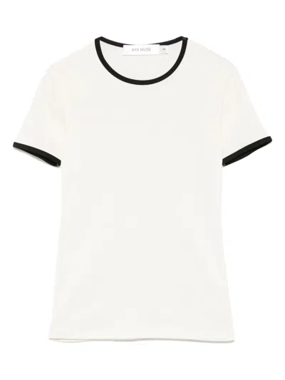Aya Muse Contrast-trim T-shirt In Neutrals