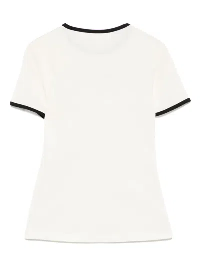 Aya Muse Contrast-trim T-shirt In Neutrals