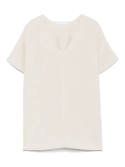 Cenere Gbt-shirt With Embossed Workmanship In Neutrals