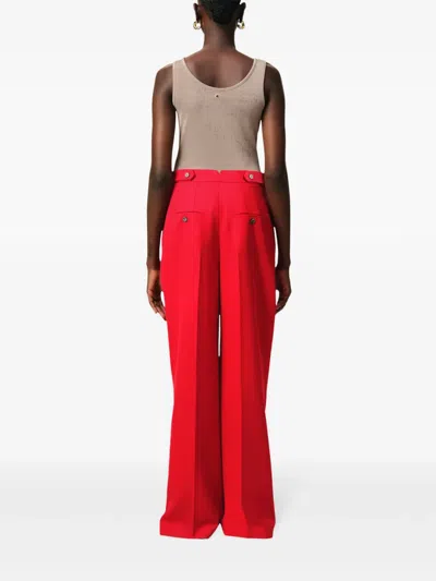Ami Alexandre Mattiussi Red Wool High Waist Large Trousers Red In Red
