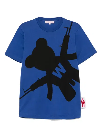 Walter Van Beirendonck Shadow Teddy T-shirt In Blue