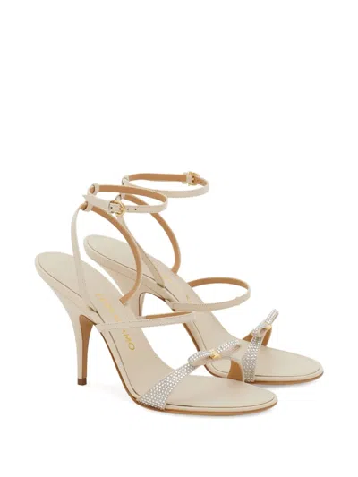 Ferragamo 95mm Bow-detail Sandals In Neutrals