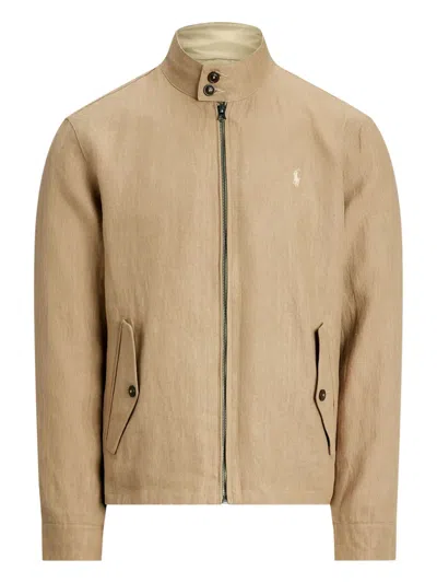 Polo Ralph Lauren Reversible Light Brown Jacket With Signature Polo Pony Motif In Brown