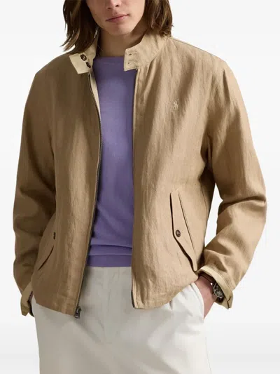 Polo Ralph Lauren Reversible Light Brown Jacket With Signature Polo Pony Motif In Brown