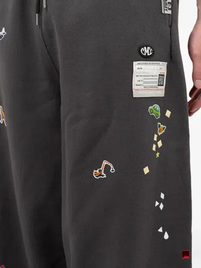 Miharayasuhiro Sticker Graphic-print Track Pants In Black