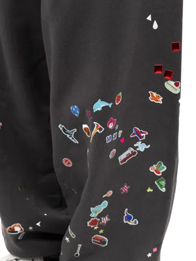 Miharayasuhiro Sticker Graphic-print Track Pants In Black