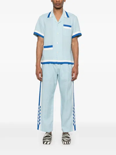 Bode Linen Pants In Blue