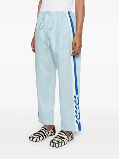 Bode Linen Pants In Blue