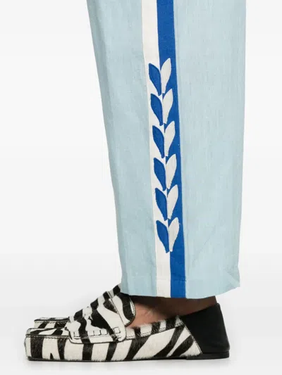 Bode Linen Pants In Blue