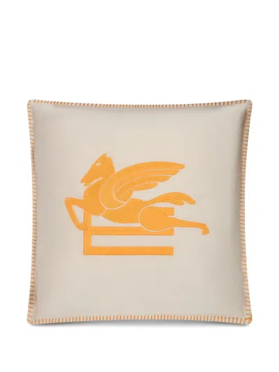 Etro Home Pegaso-embroidered Cushion (45cm X 45cm) In Neutrals