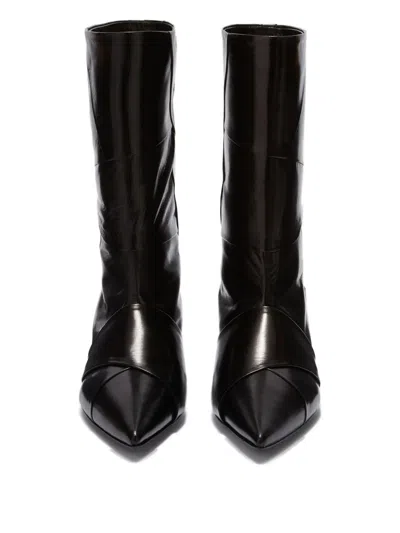 Jil Sander Leather Boots In Black