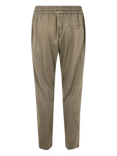 Dondup Yuri Textured Fabric Elastic Waistband Trousers In Metallic