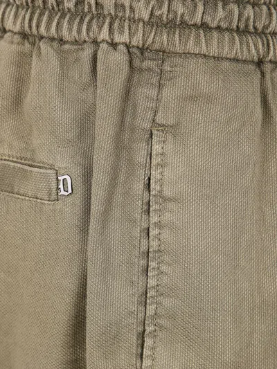 Dondup Yuri Textured Fabric Elastic Waistband Trousers In Metallic