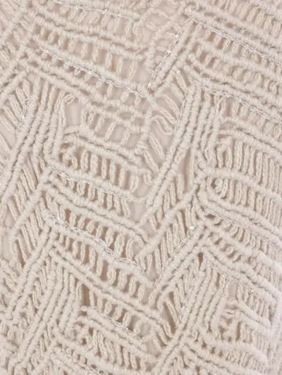 Brunello Cucinelli Crochet Midi Skirt In Neutrals